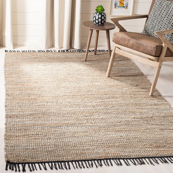 Safavieh Handmade Vintage Boho Leather Hallie Modern Stripe Leather Rug with Fringe