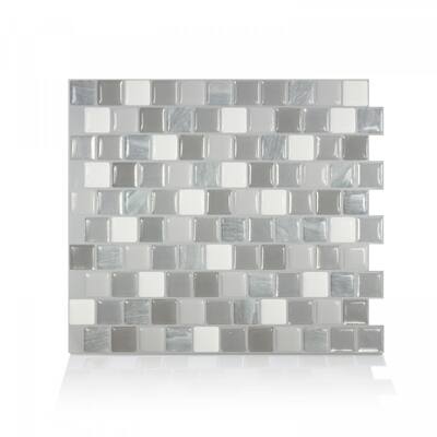 Brixia Casoria 10.20 in. x 8.85 in. Peel and Stick Self-Adhesive Decorative Mosaic Wall Tile Backsplash (4-Pack)