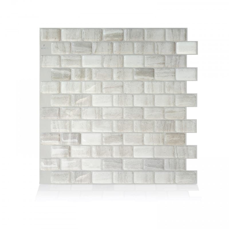 Ravenna Farro 9.80 in. x 9.74 in. Peel and Stick Self-Adhesive Decorative Mosaic Wall Tile Backsplash (4-Pack)