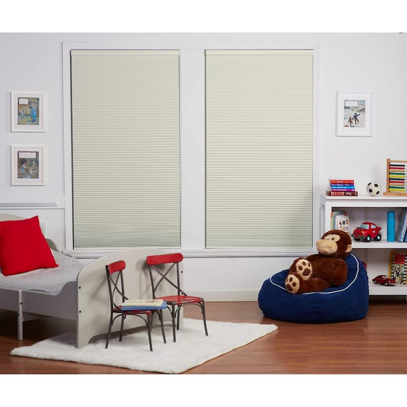 48-inch Cream/White Cordless Blackout Cellular Shade