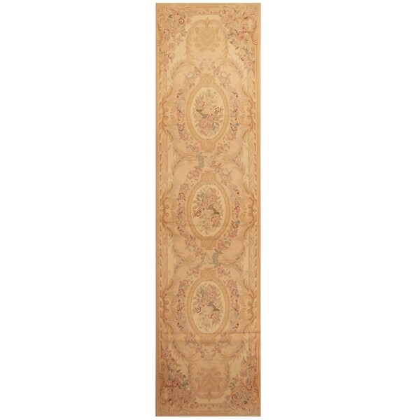Handmade Sino Aubusson Flatweave Wool Rug - 2'7 x 10'