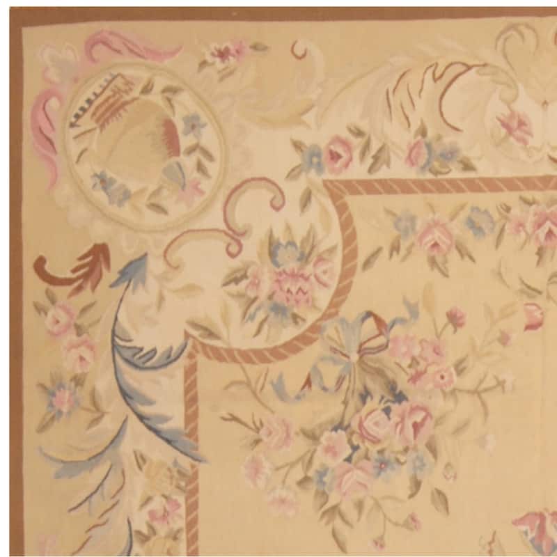Handmade One-of-a-Kind Sino Aubusson Flatweave Wool Rug - 6' x 9'