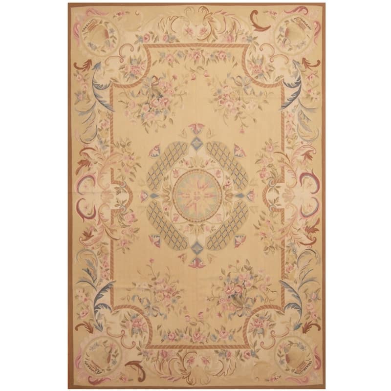 Handmade One-of-a-Kind Sino Aubusson Flatweave Wool Rug - 6' x 9'