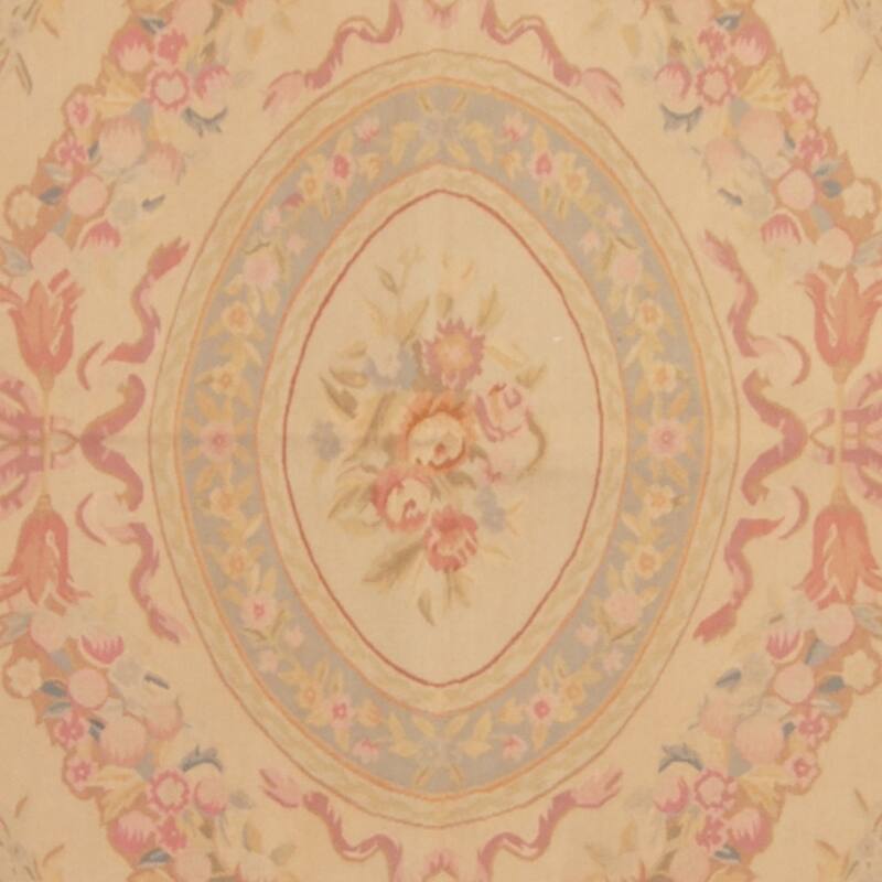 Handmade One-of-a-Kind Sino Aubusson Flatweave Wool Rug - 5' x 8'