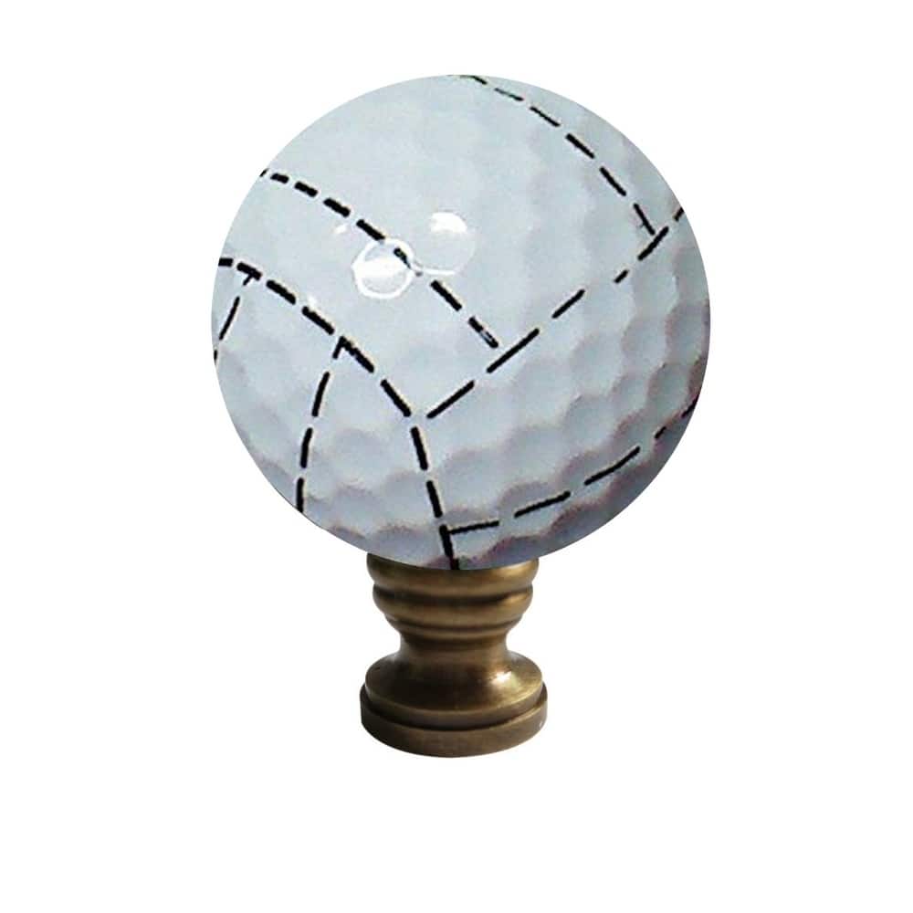 Volleyball Lamp Finial, Yellow with White Stripes, 2.25"h