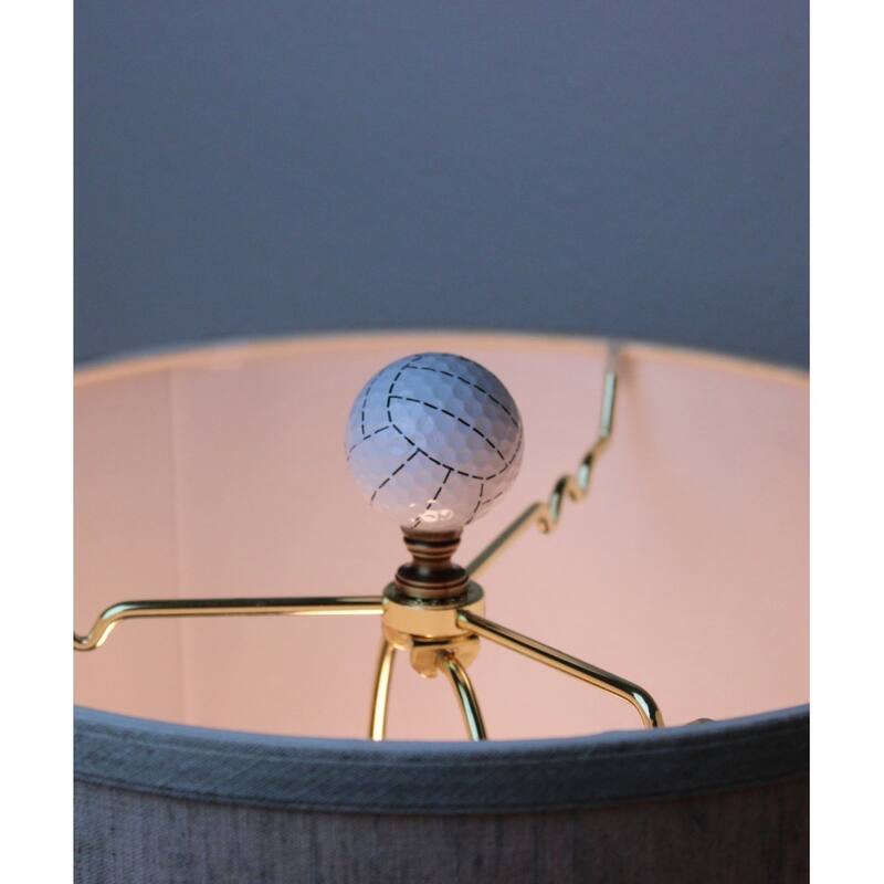 Volleyball Lamp Finial, Yellow with White Stripes, 2.25"h