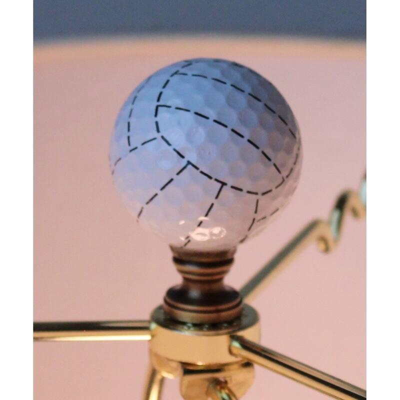 Volleyball Lamp Finial, Yellow with White Stripes, 2.25"h