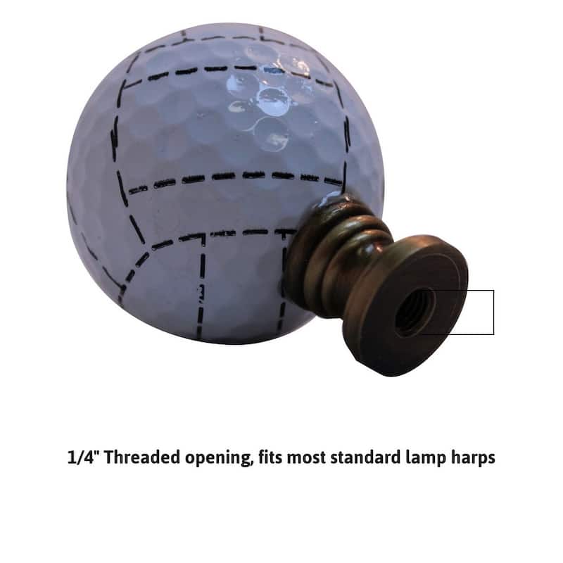 Volleyball Lamp Finial, Yellow with White Stripes, 2.25"h