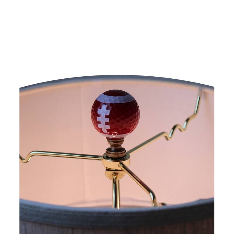 Football Lamp Finial, Brown with White Laces 2.25"h