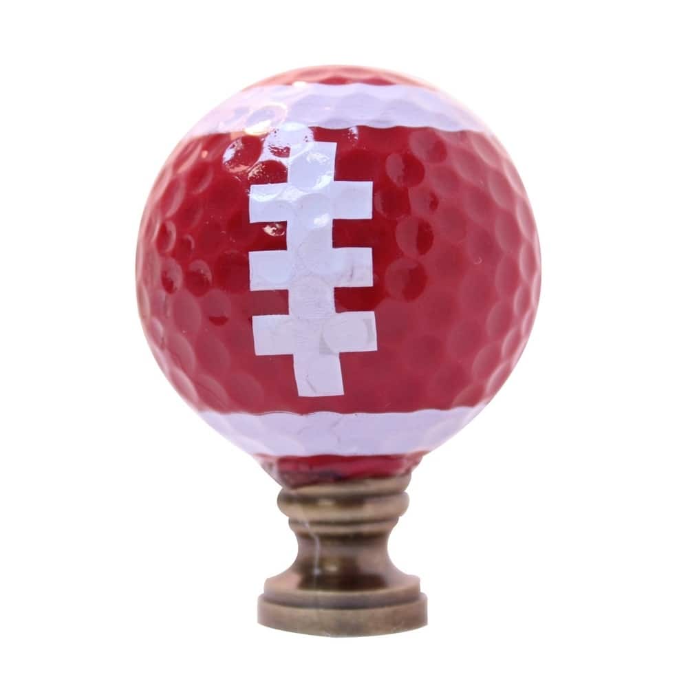 Football Lamp Finial, Brown with White Laces 2.25"h