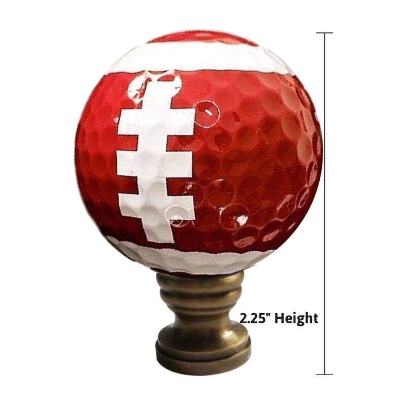 Football Lamp Finial, Brown with White Laces 2.25"h