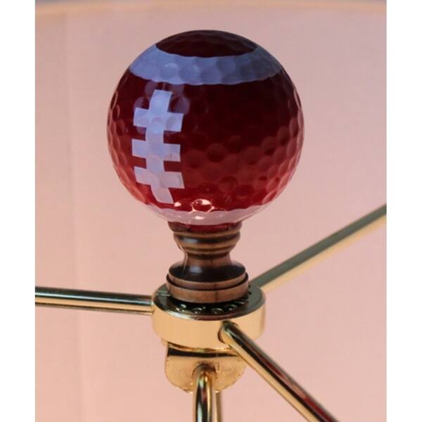 Football Lamp Finial Brown with White Laces 2.25h