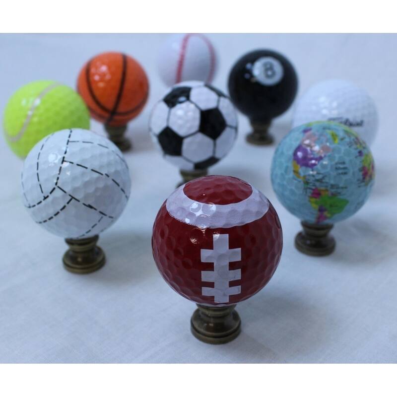 Football Lamp Finial, Brown with White Laces 2.25"h