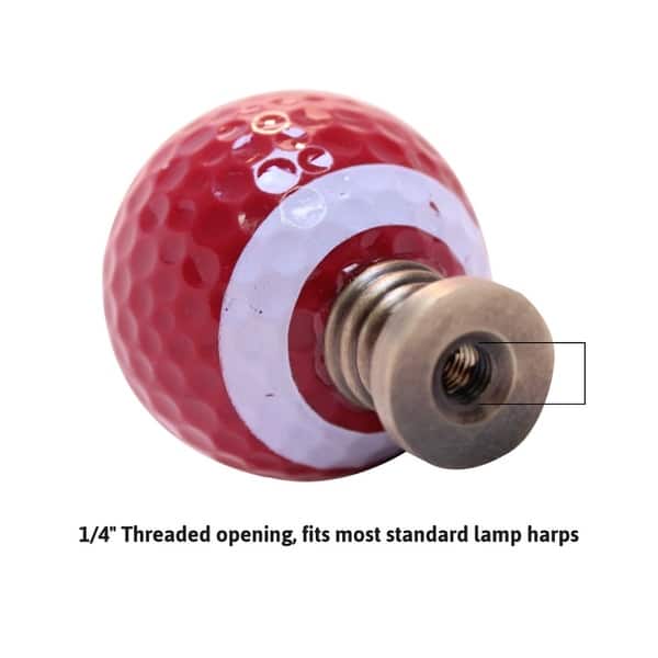Football Lamp Finial Brown with White Laces 2.25h