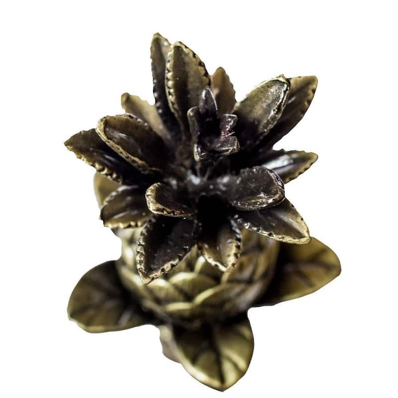 Blooming Pineapple Lamp Finial Antique Brass Metal 3"h