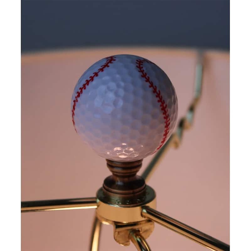 Baseball Lamp Finial, White with Red Stitching 2.25"h