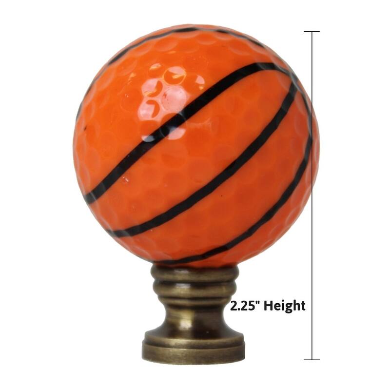 Basketball Lamp Finial, Orange with Black Lining 2.25"h