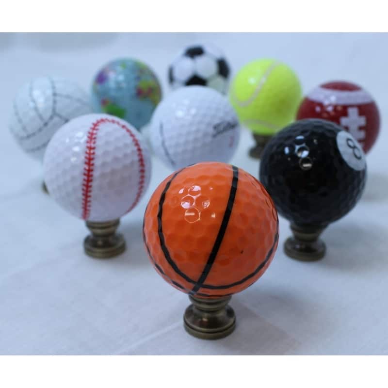 Basketball Lamp Finial, Orange with Black Lining 2.25"h