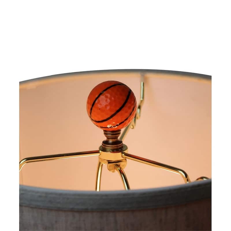 Basketball Lamp Finial, Orange with Black Lining 2.25"h