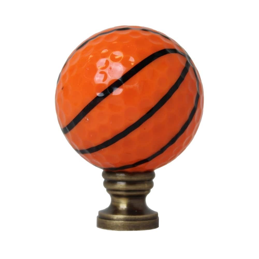Basketball Lamp Finial, Orange with Black Lining 2.25"h