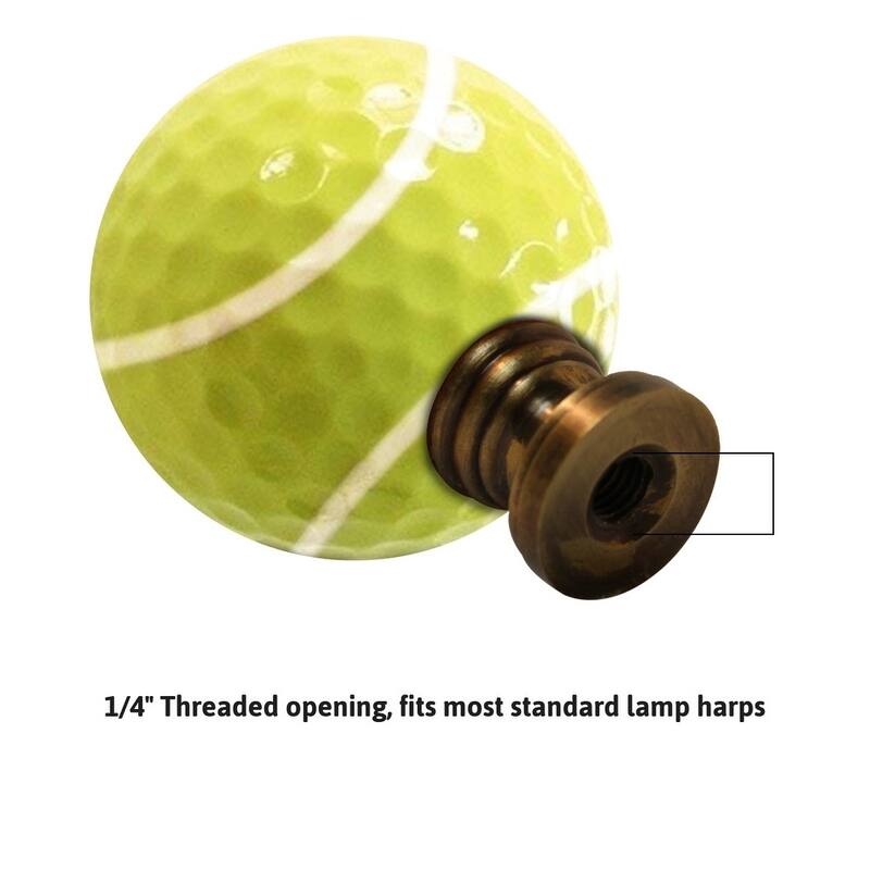 Tennis Ball Lamp Finial, Yellow, 2.25"h