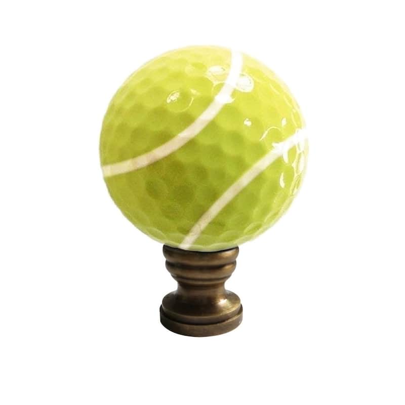 Tennis Ball Lamp Finial, Yellow, 2.25"h