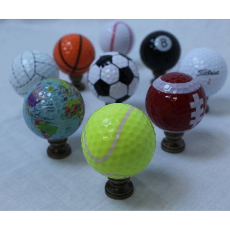 Tennis Ball Lamp Finial, Yellow, 2.25"h