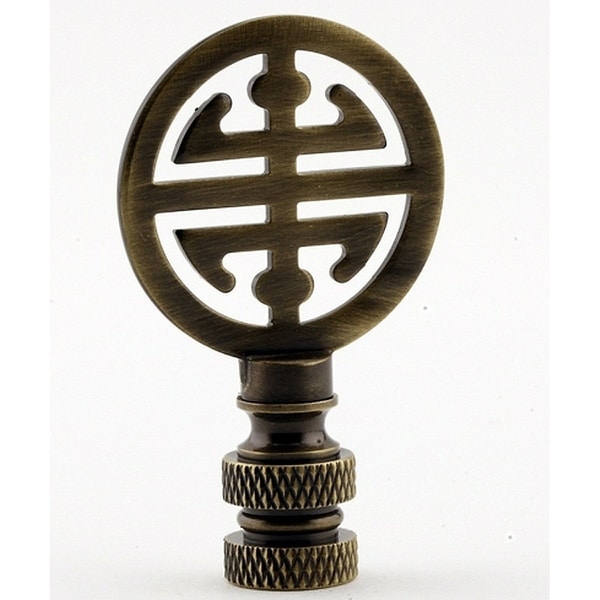Antiqued Lamp Finial BASE ONLY Antiqued Brass 0.65"h
