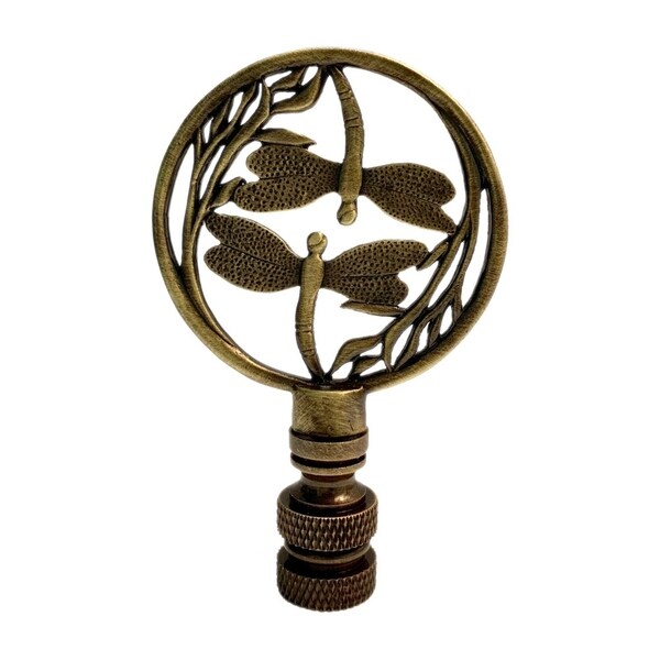 2 Pieces Ball Lamp Finial，Dual-Thread Design，Bronze Cap Knob for Table Lamp or Floor Lamp Shade Holder Harp Top 