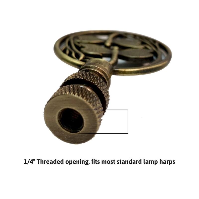 Double Dragonfly Lamp Finial Antique Brass 2.8"h