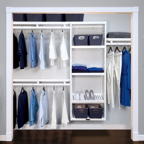 Shop John Louis Home 12in Deep Solid Wood Simplicity Organizer White - Free Shipping Today ...