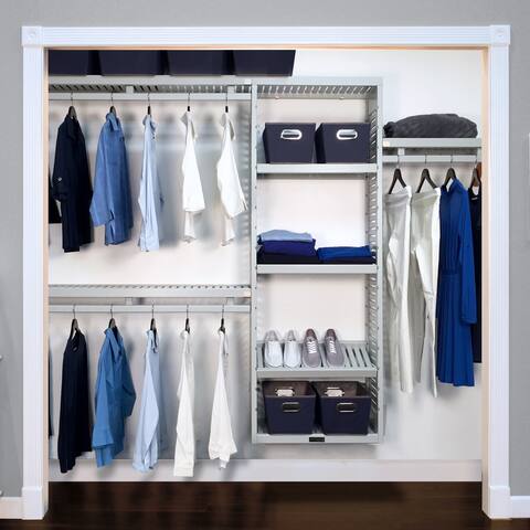 Closet Organizers Systems Online At Our Best John Louis Home 12in Deep Solid Wood Simplicity Organizer Grey