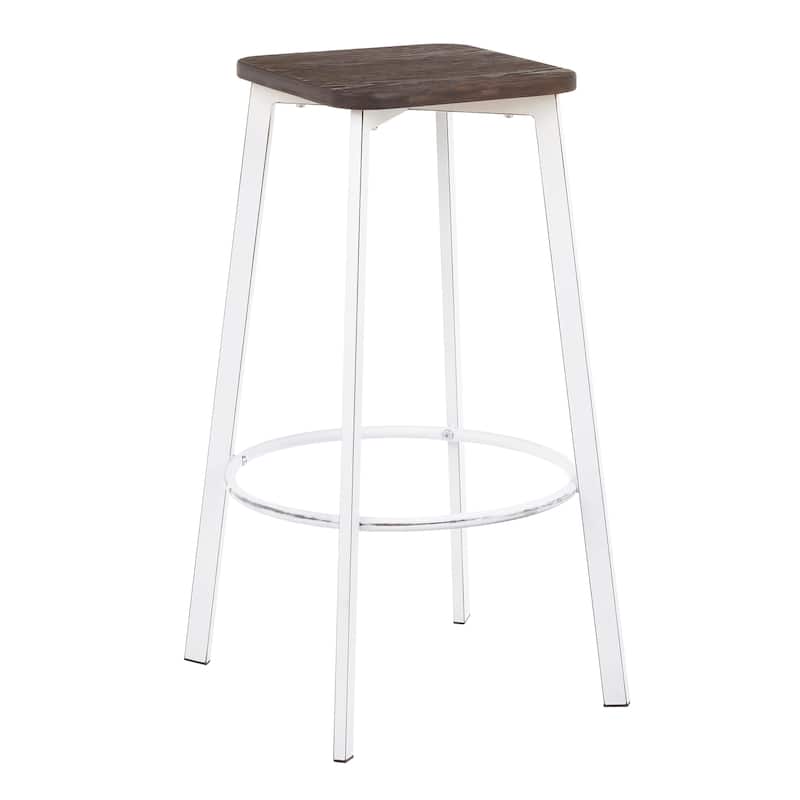 Carbon Loft Barton Backless Square Industrial Bar Stools (Set of 2)