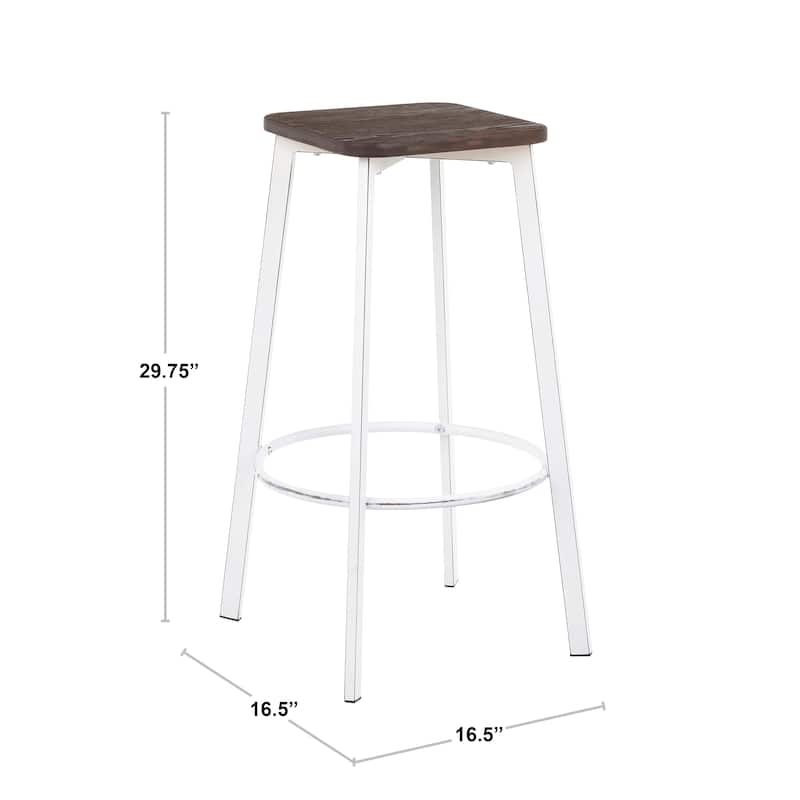 Carbon Loft Barton Backless Square Industrial Bar Stools (Set of 2)