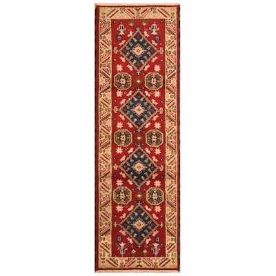 Handmade Kazak Wool Rug (India) - 18' Runner