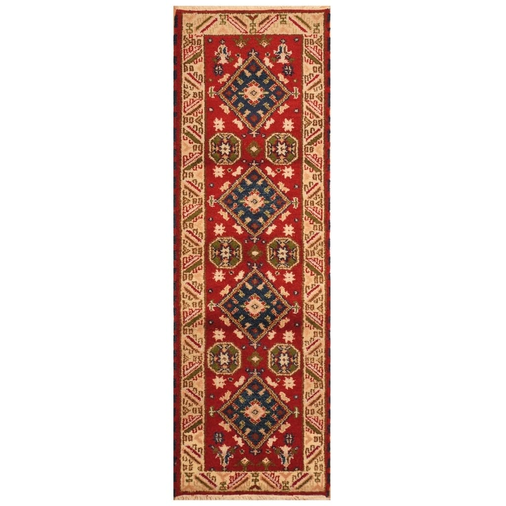 Handmade Kazak Wool Rug (India) - 18' Runner