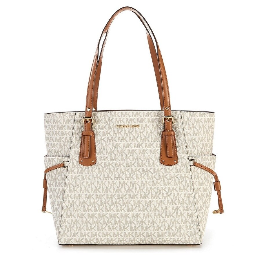 michael kors voyager logo tote vanilla