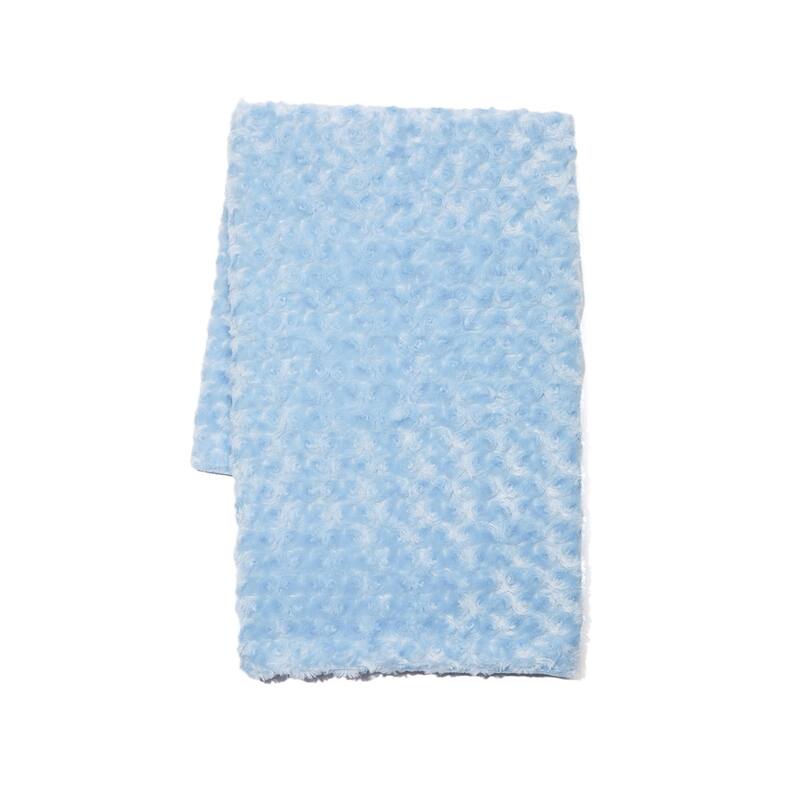 Curly Rosette Plush Baby Blanket - Blue