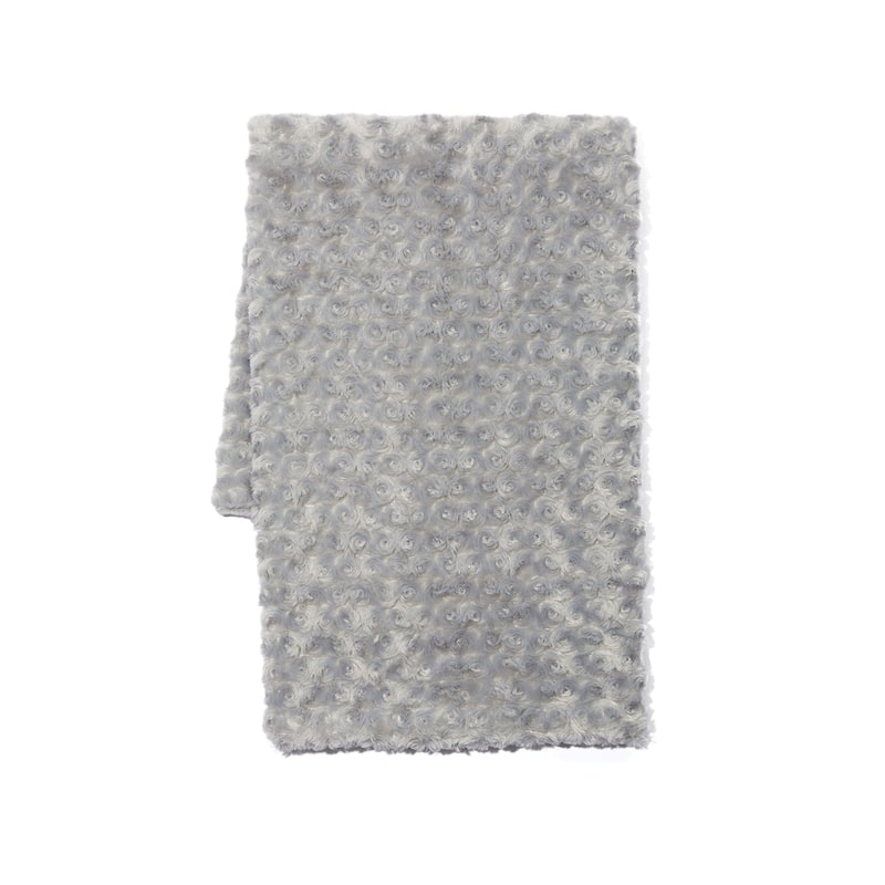 Curly Rosette Plush Baby Blanket - Grey