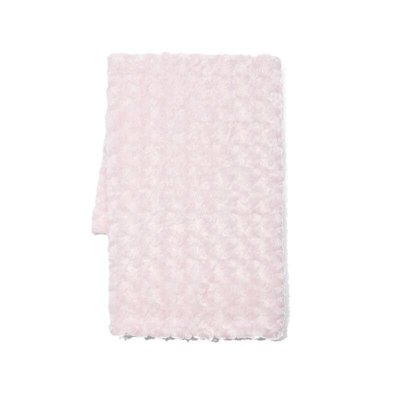 Curly Rosette Plush Baby Blanket - Pink