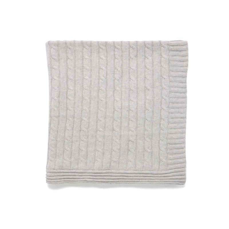 Cable Knit Baby Blanket - Grey