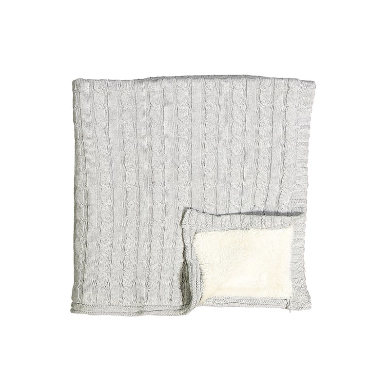 Cable Knit Sherpa Baby Blanket