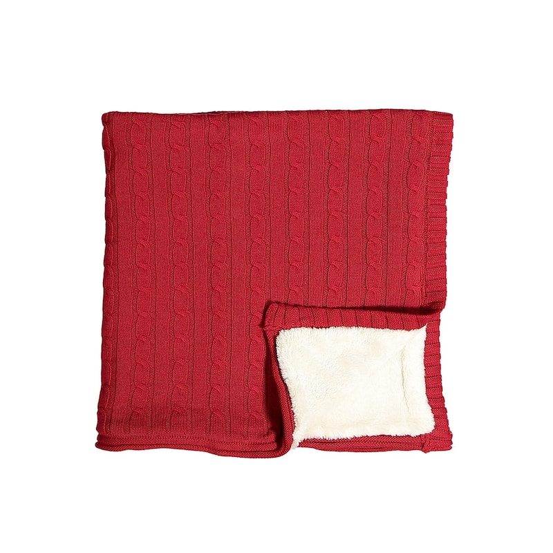 Cable Knit Sherpa Baby Blanket