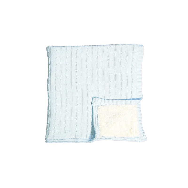 Cable Knit Sherpa Baby Blanket