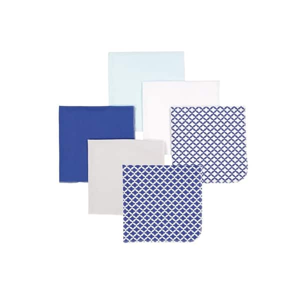 slide 2 of 3, 6 Pack Boxed Receiving Blankets Cobalt Blue