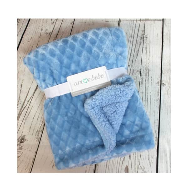 Diamond Plush Sherpa Baby Blanket
