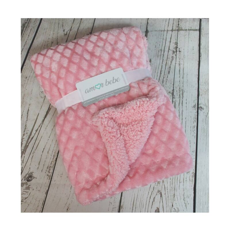 Diamond Plush Sherpa Baby Blanket