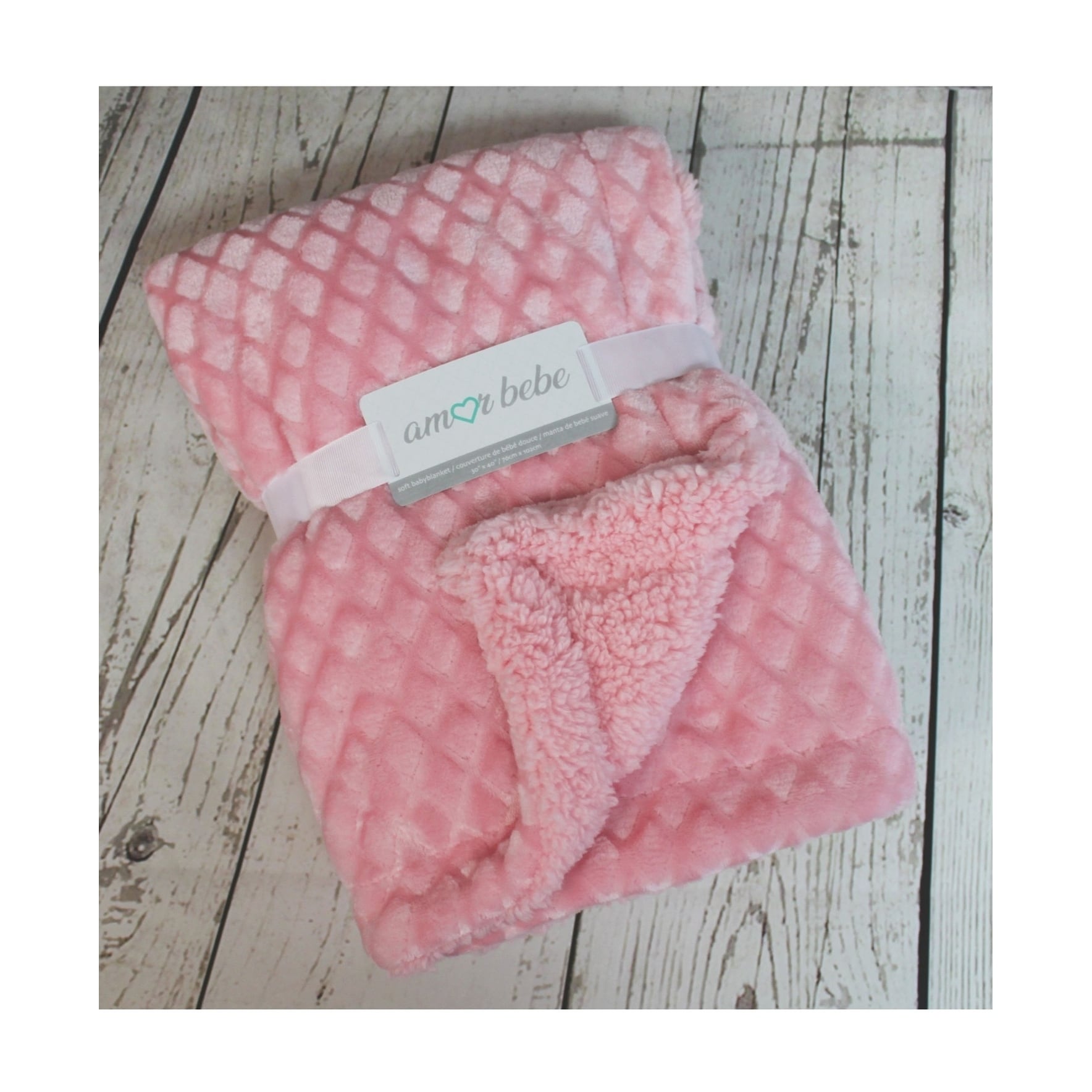 Diamond Plush Sherpa Baby Blanket