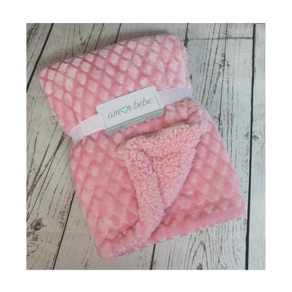 Diamond Plush Sherpa Baby Blanket