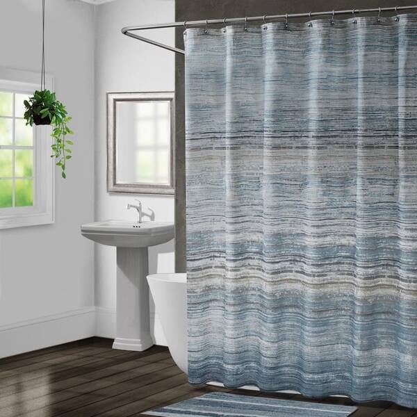 Shop Croscill Nomad Blue Stripe Shower Curtain Free Shipping On
